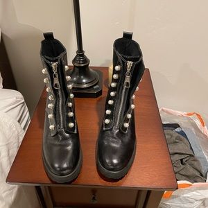 Steve Madden combat boot with pearl detailing